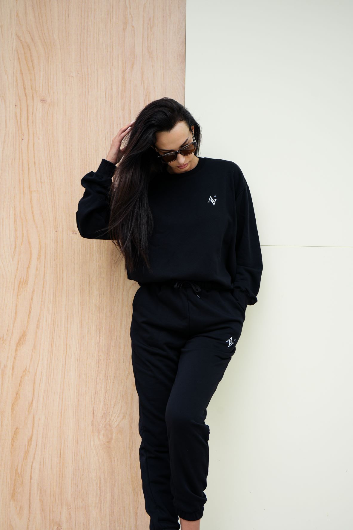 Ženski Komplet - Oversize Sweatshirt - Black